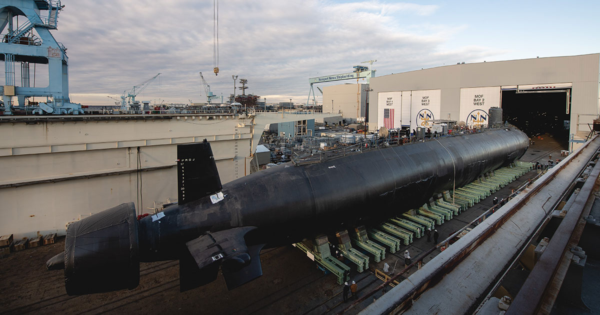 HII Launches Virginia-Class Submarine Massachusetts (SSN 798)