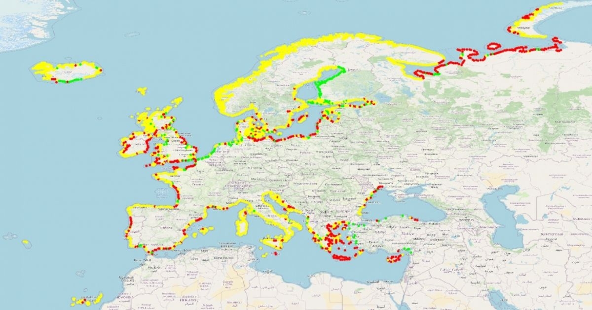 New EMODnet Geology Shoreline-Migration Map