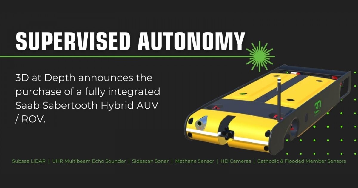3D at Depth Acquires Saab Sabertooth Hybrid AUV/ROV