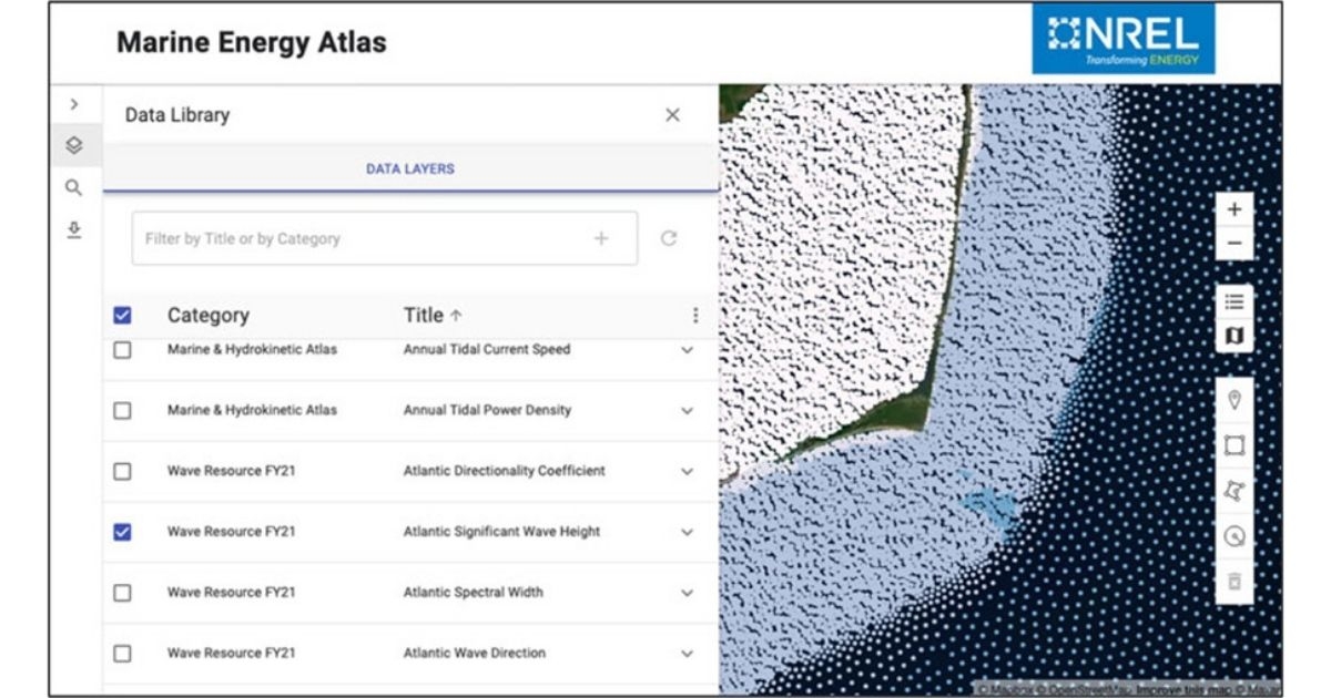 The National Renewable Energy Laboratory Reveals New Marine Energy Atlas