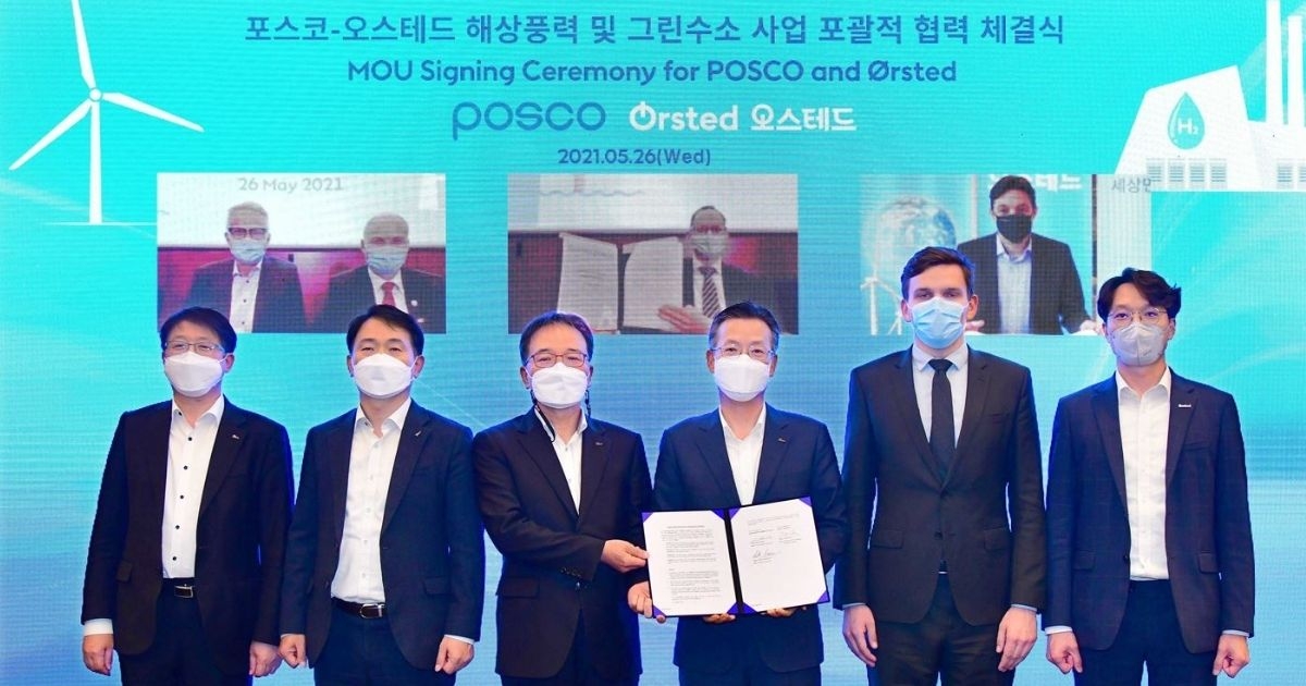Ørsted and POSCO Sign MoU for Offshore Wind and Renewable Hydrogen