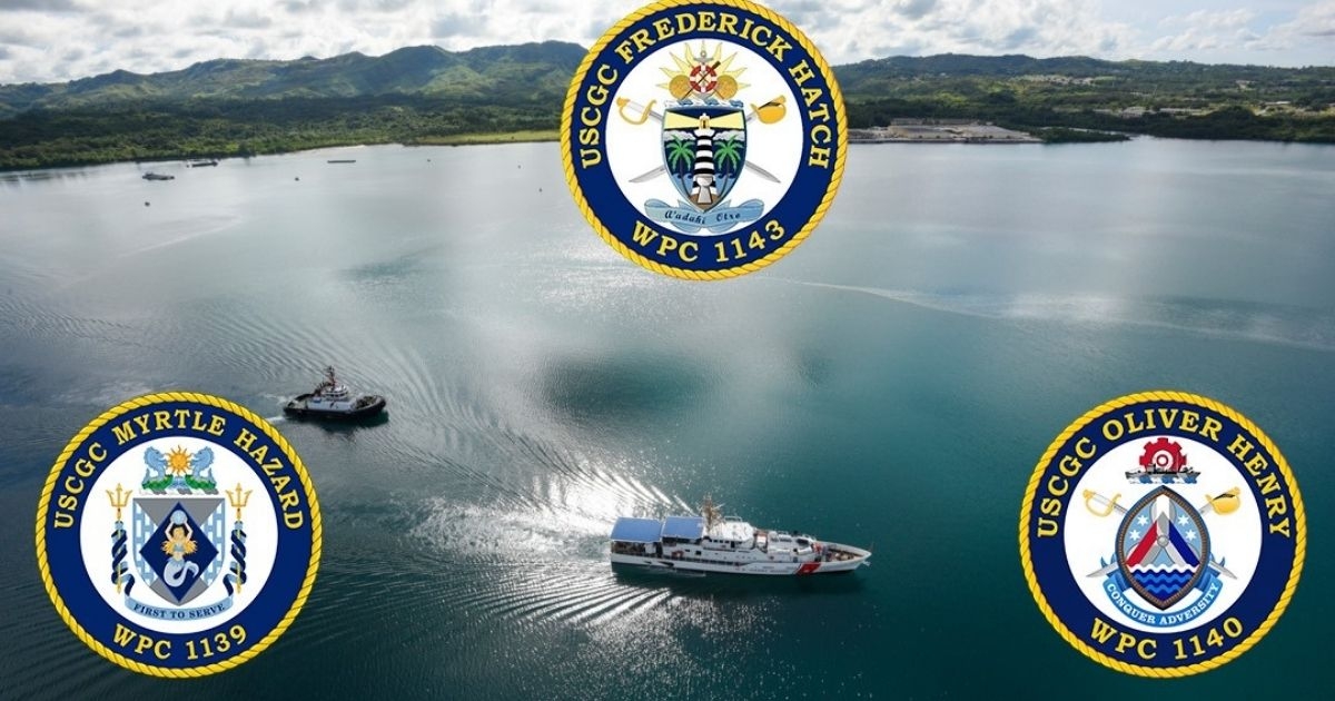 USCG New Fast Response Cutters Henry, Hazard and Hatch in Apra Harbor, Guam