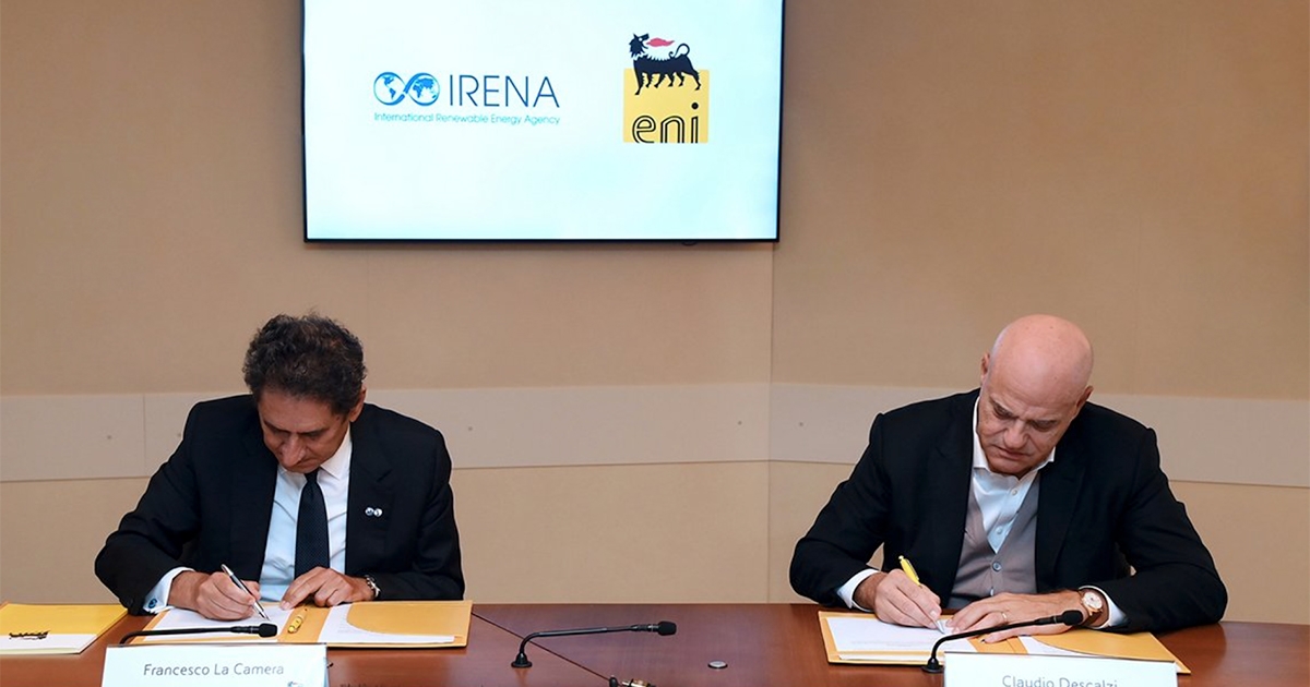 ENI and IRENA Enters Partnership to Accelerate the Energy Transition
