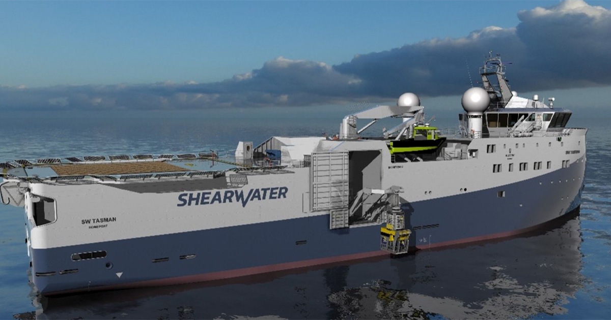 Shearwater GeoServices Delivering Next Generation Deepwater Dual ROV OBN Deployment Vessel 
