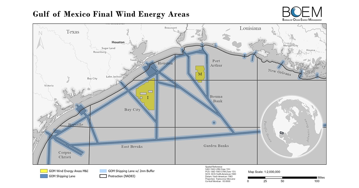 BOEM Designates Two Wind Energy Areas in Gulf of Mexico