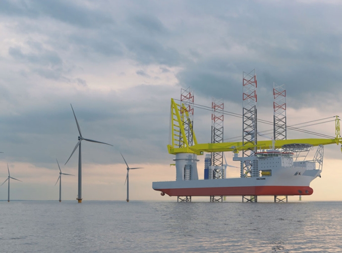 Mega Jack-Up Vessel Voltaire Reaches UK to Build World’s Largest Wind Farm