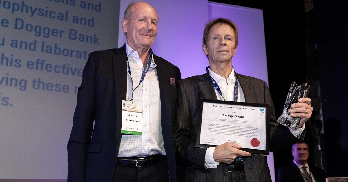 Tor Inge Tjelta is the Winner of SUT’s Inaugural Mick Cook Marine Site Investigation Award