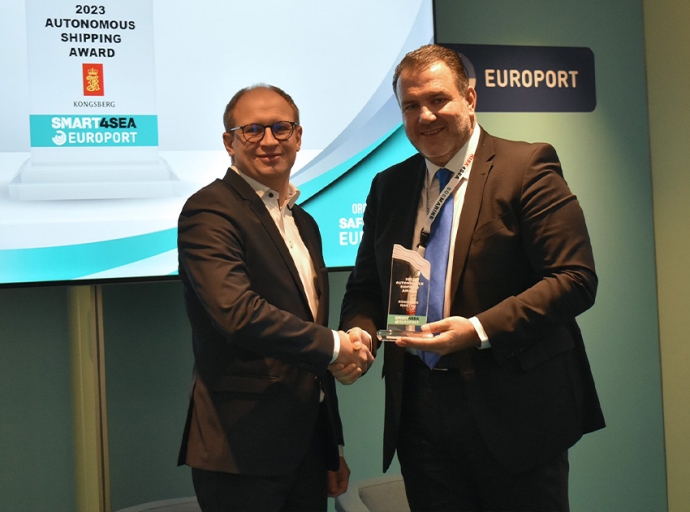 Kongsberg Maritime Wins the Autonomous Shipping Award at SMART4SEA EUROPORT Awards