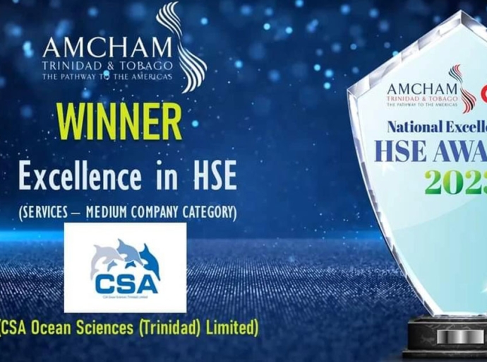 CSA Ocean Sciences Named Winner of HSE Award in Trinidad & Tobago