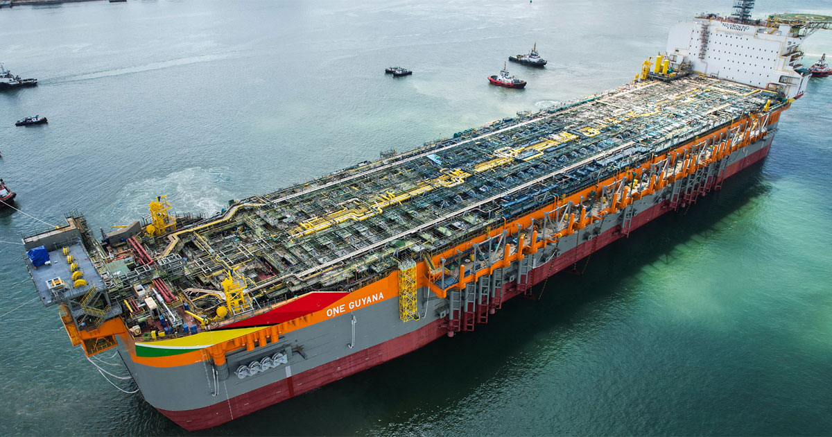 FPSO ONE GUYANA Built for ExxonMobil Oil Project Successfully Leaves Drydock