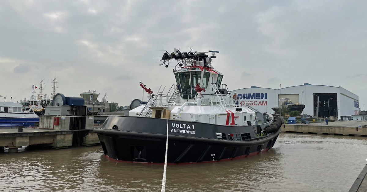 Damen Launches Fully Electric RSD-E Tug 2513 for Port of Antwerp-Bruges
