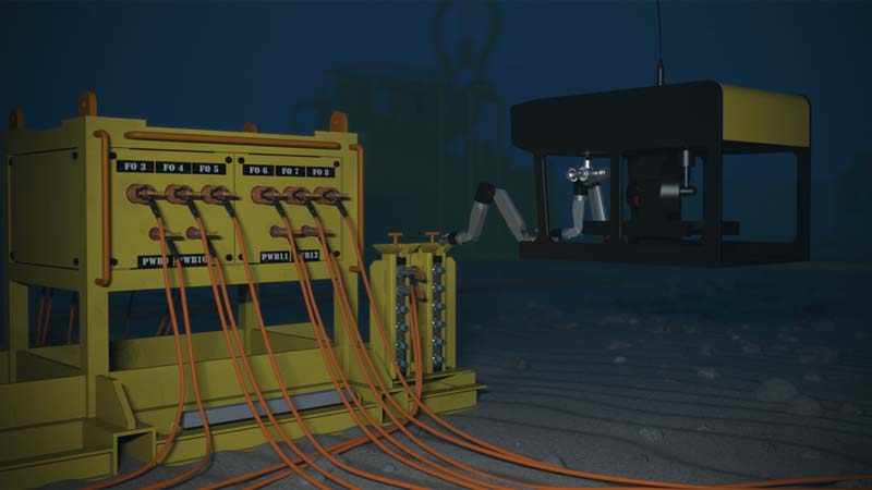 Subsea fiber optic networks utilize wet mateable connectors