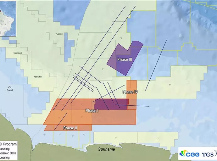 CGG, TGS and BGP Complete Phase IV of 3D Multi-Client Survey Offshore Suriname