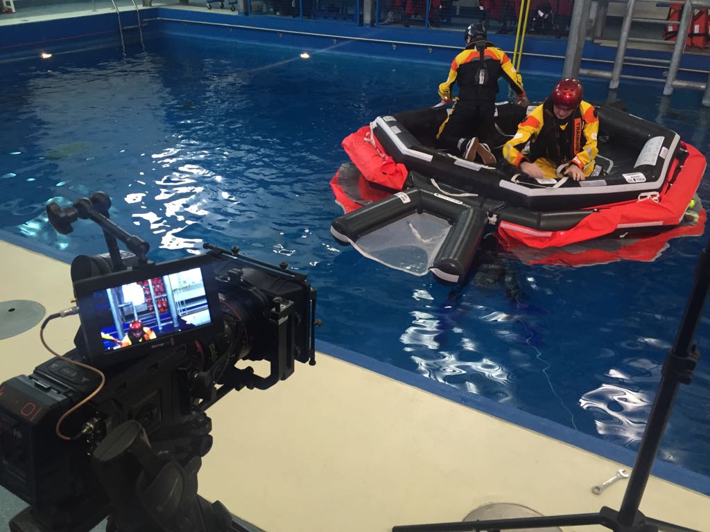 Digital delivery sea survival training filming