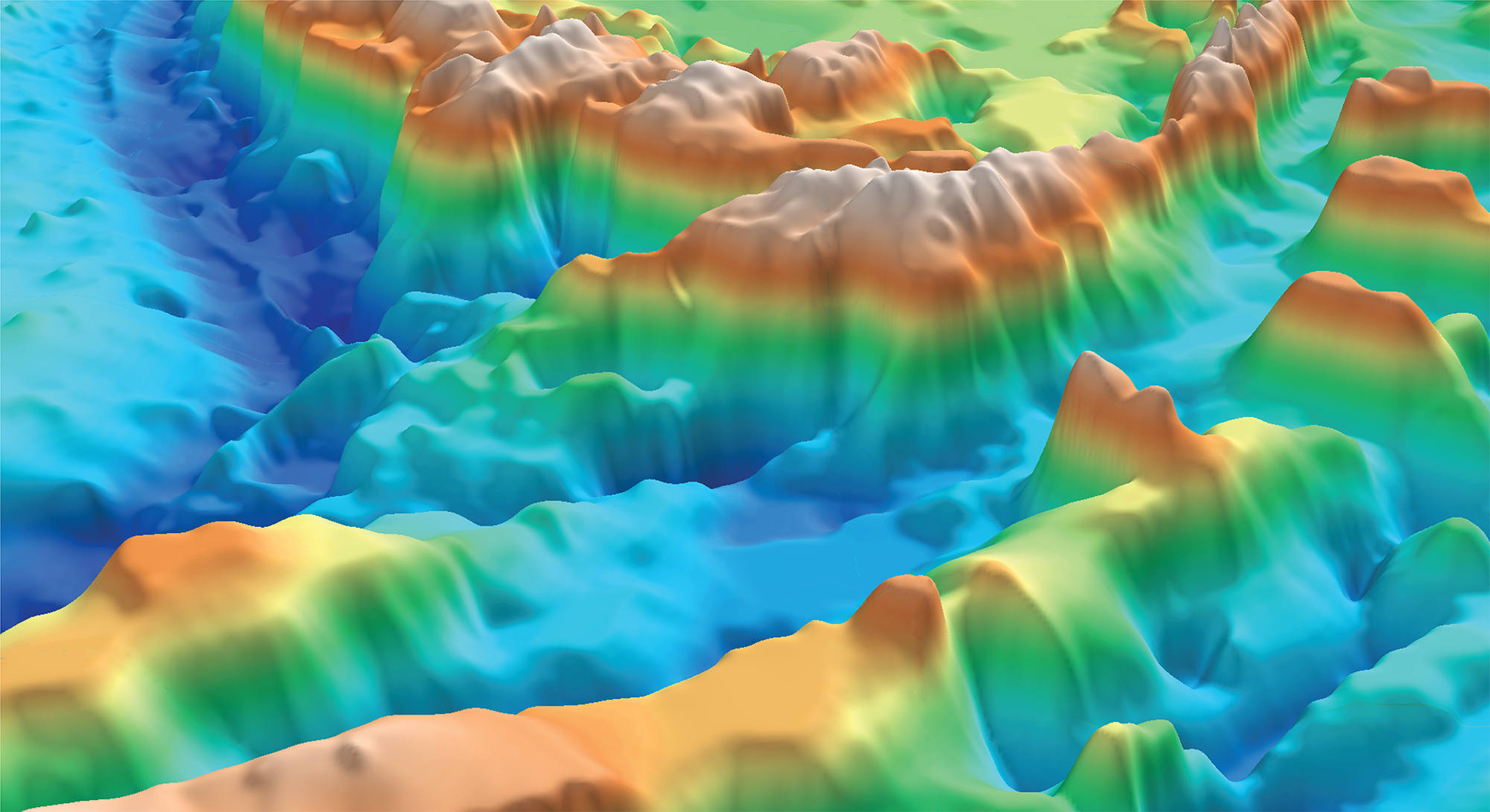 2. Oblique 3D SEEBASE image of subduction zones and intrusive arc basement in PNG