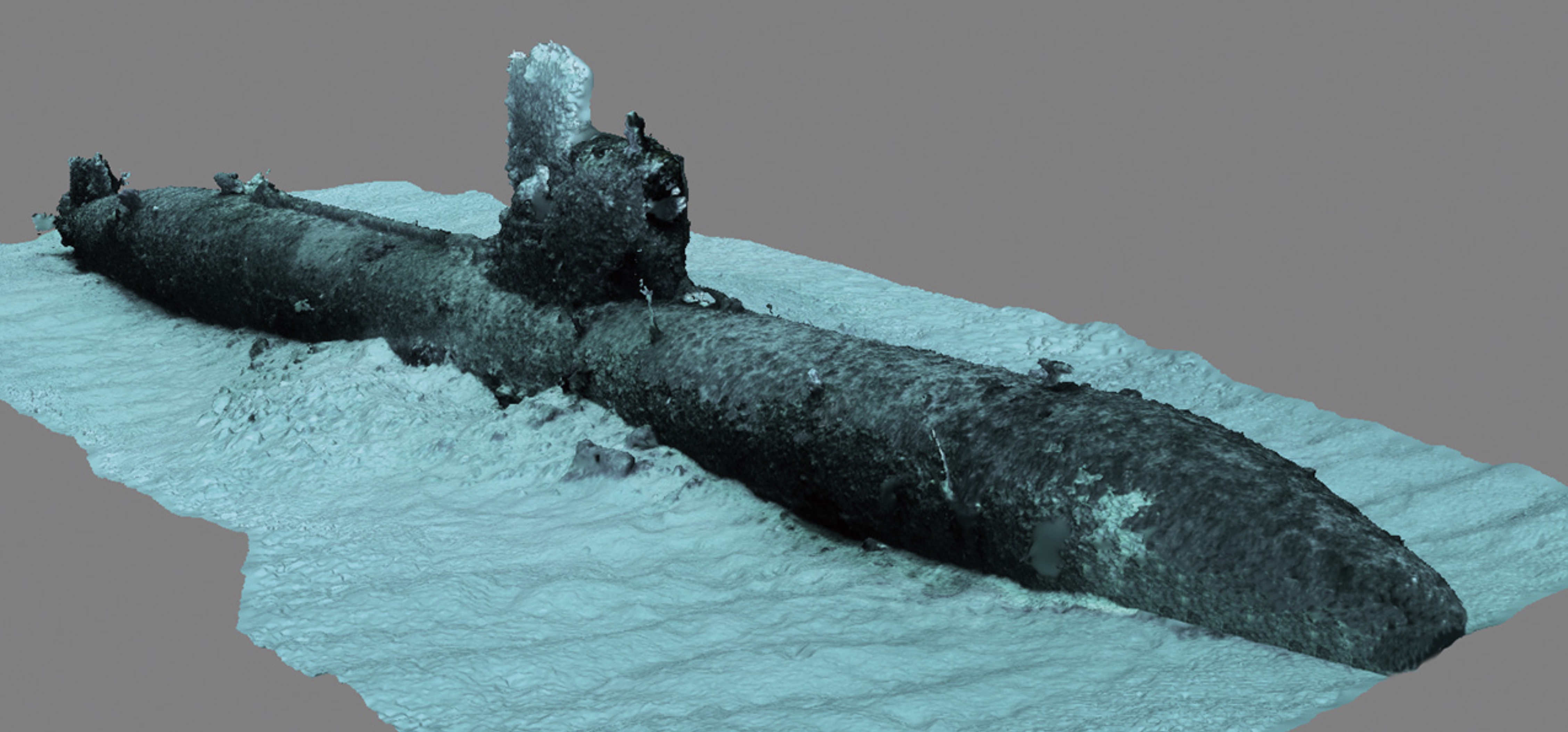 2 submarine Kairyusurveyed using 3D high precision acoustic sonar