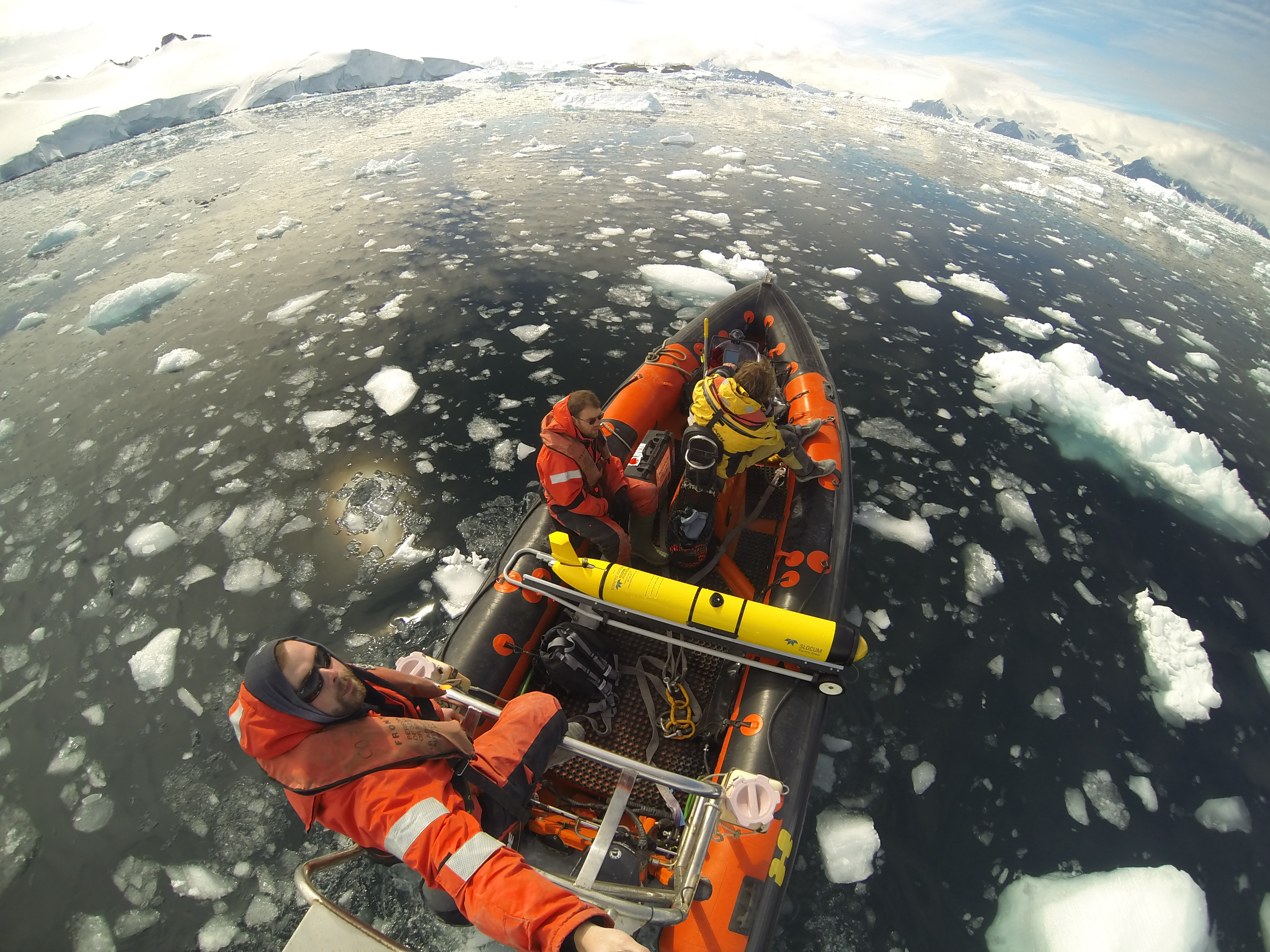 2 January 2014 Ryder Bay Antarctica British Antarctic Surevy Slocum G2 RHIB